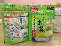 Bột trà xanh nguyên chất Nhật Bản mặt sau